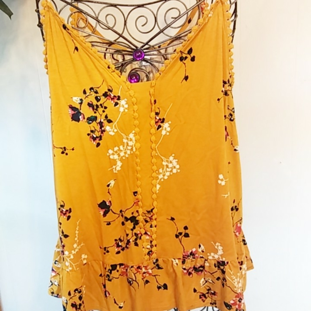 Yellow Floral Tank Top